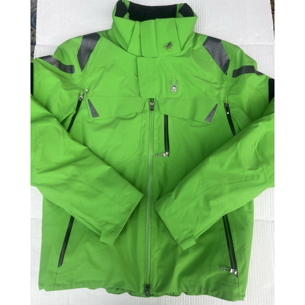2012 Spyder Pinnacle Mens M XTL 20K/30K PrimaLoft RECCO Lime Green Ski Jacket